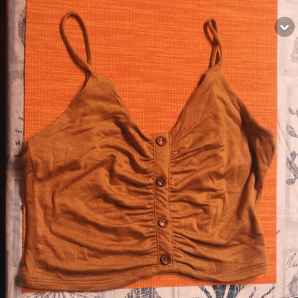 Adorable mustard colored crop top tank